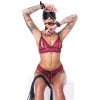 Zestaw bondage Bad Kitty 6 częściowy czarny ze złotymi akcentami