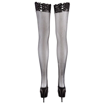 Pończochy siatkowe z koronką Cottelli LEGWEAR S/M