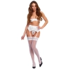 Pończochy z koronką Cottelli LEGWEAR białe S