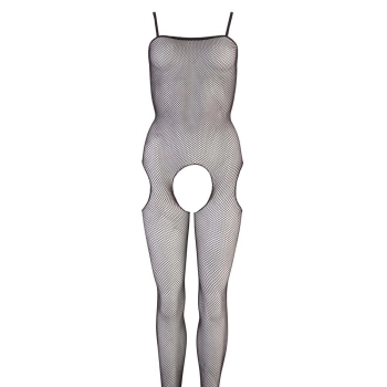 Bodystocking siateczkowy NO:XQSE czarny S/M ze stopą