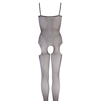 Bodystocking siateczkowy NO:XQSE czarny S/M ze stopą