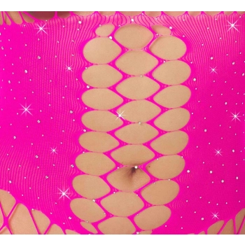 Body siatkowe Fantasy różowe z dżetami Cottelli