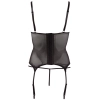 Koszulka z podwiązkami Cottelli LINGERIE wetlook czarny L