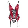 Koszulka z podwiązkami Cottelli LINGERIE czerwono czarna M