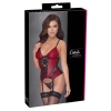 Koszulka z podwiązkami Cottelli LINGERIE czerwono czarna M