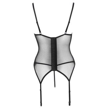Koszulka z podwiązkami Cottelli LINGERIE czerwono czarna M