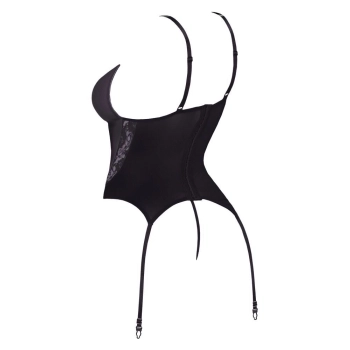 Koszulka z podwiązkami Cottelli LINGERIE czerwono czarna M