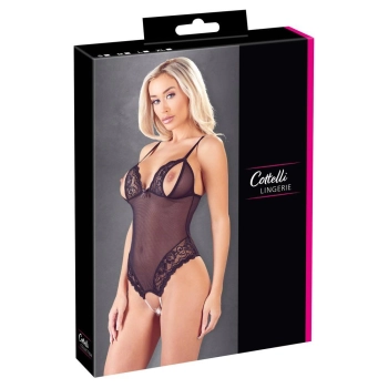 Body erotyczne ouvert z perłami Cottelli LINGERIE M