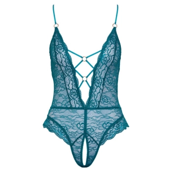Body koronkowe Ouvert Cottelli LINGERIE benzynowe L