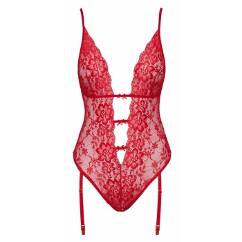 Body erotyczne kissable czerwone koronkowe S/M