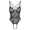 Body koronkowe Cottelli LINGERIE czarne z pierścieniami L