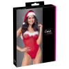 Body Cottelli LINGERIE czerwone z piórami i czapką S/M