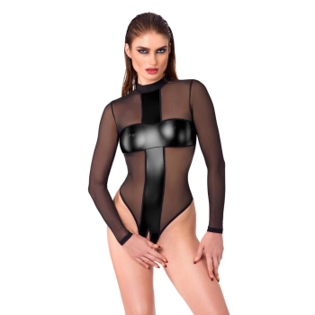 Body erotyczne transparentne Noir Cross M