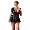 Sukienka mini Cottelli CURVES z czerwonym sznurowaniem 3XL