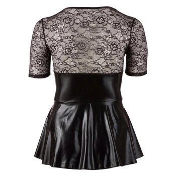 Sukienka mini Cottelli CURVES z czerwonym sznurowaniem 3XL