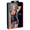 Sukienka mini wet look Cottelli PARTY czarna z zamkiem S