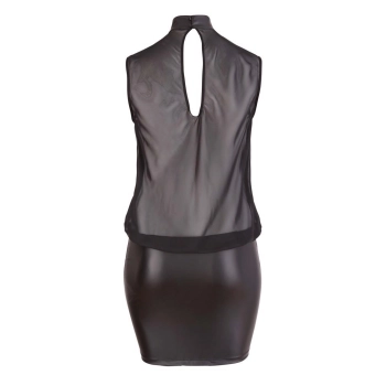 Sukienka mini Cottelli Curves transparentna czarna XL