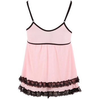 Babydoll z koronką Cottelli Lingerie różowy M