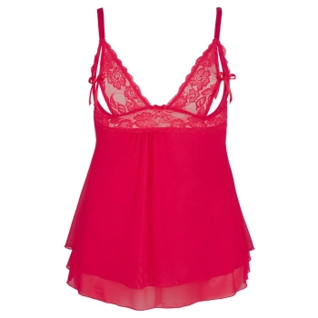 Babydoll czerwony Cottelli CURVES 4XL