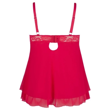 Babydoll czerwony Cottelli CURVES 4XL