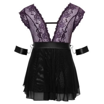 Babydoll bondage Cottelli BONDAGE liliowy 2XL