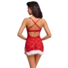 Halka Cottelli Lingerie czerwona z białymi piórami S/M