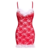 Halka Cottelli Lingerie czerwona z białymi piórami S/M