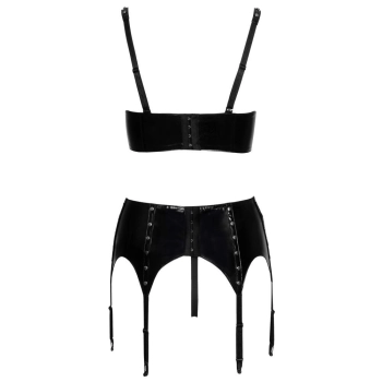 Vinyl Shelf Bra Set L