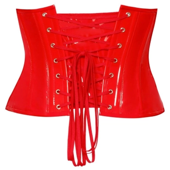 Vinyl Waist Cincher red L