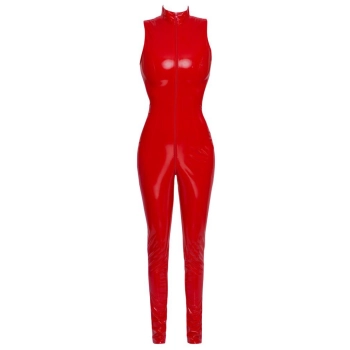 Vinyl Jumpsuit red L