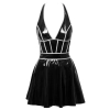 Vinyl dress w. silver S