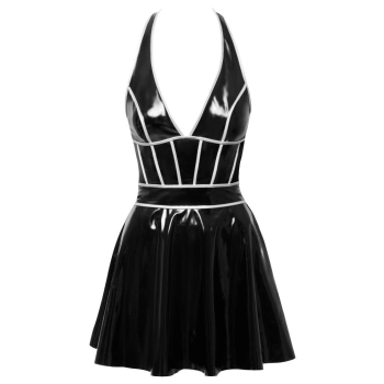 Vinyl dress w. silver S
