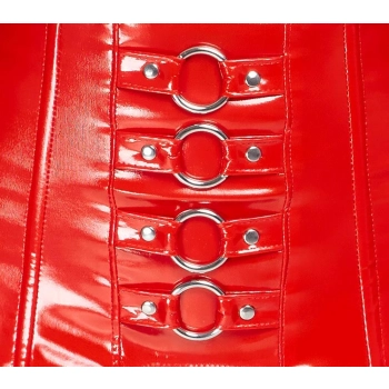 Vinyl Suspender Straps red M