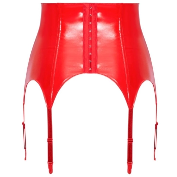 Vinyl Suspender Straps red XL