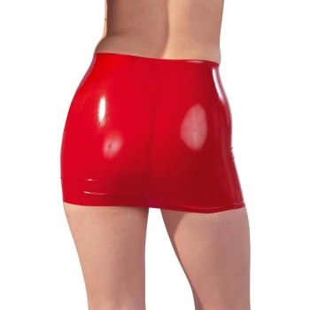 Latex Mini Skirt red S