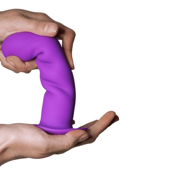 Dildo silikonowe Hitsens 3 Adrien Lastic fioletowe z przyssawką