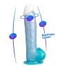 Dildo realistyczne Angel Silexd termoreaktywne perłowy niebieski