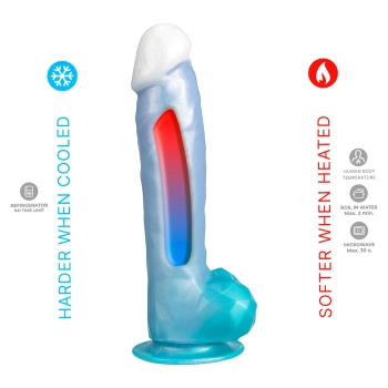 Dildo realistyczne Angel Silexd termoreaktywne perłowy niebieski