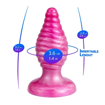 Korek analny Cherry Silexd spiralny perłowo różowy 9,2 cm