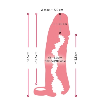 Masturbator z przedłużką Nature Skin Medium 18,5 cm