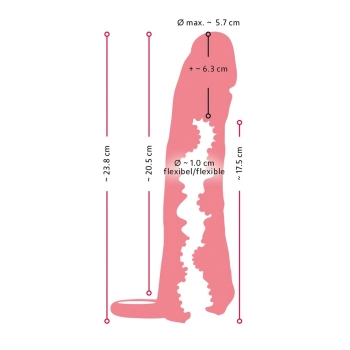 Realistyczny masturbator z extenderem Nature Skin Large 23,8 cm
