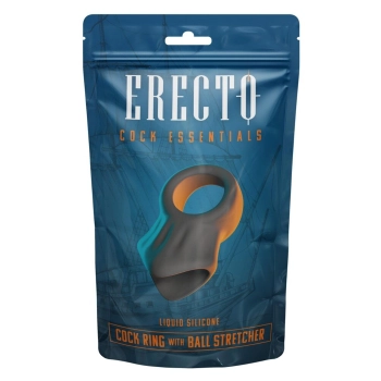 Pierścień erekcyjny silikonowy Erecto z przedłużeniem na jądra 8 cm