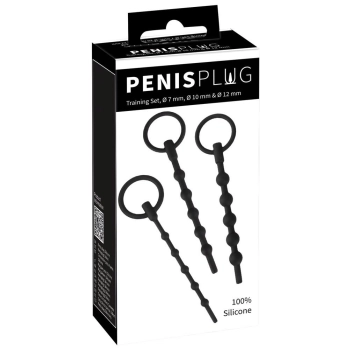 Zestaw 3 silikonowych penis plugów Penisplug 16 cm