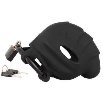 Klatka na penisa i jądra silikonowa Black Velvets 10 cm