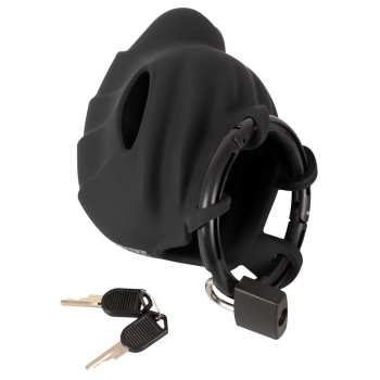Klatka na penisa i jądra silikonowa Black Velvets 10 cm