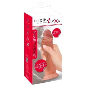 Dildo Realistixxx z ruchomą skórą silikonowe 20 5 cm