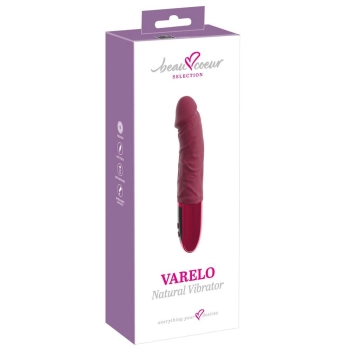 Wibrator realistyczny beau coeur Varelo czerwony silikonowy USB 23 cm