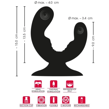 Wibrator podwójny Sweet Smile z przyssawką USB
