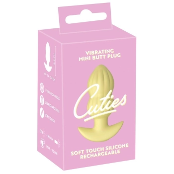 Plug wibrujący Cuties żółty silikonowy 7 trybów USB 8 cm