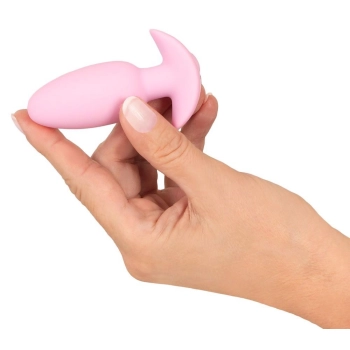 Korek analny wibrujący Cuties silikonowy różowy USB 8 cm